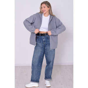 Толстовка женская 6225 флис (р-ры: 38-56) серый