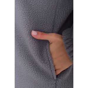 Толстовка женская 6225 флис (р-ры: 38-56) серый
