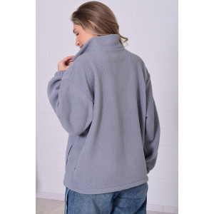 Толстовка женская 6225 флис (р-ры: 38-56) серый