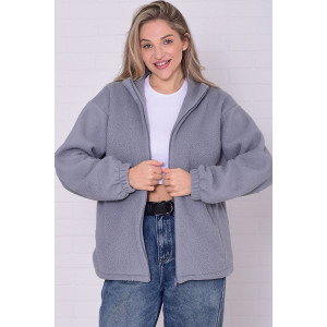 Толстовка женская 6225 флис (р-ры: 38-56) серый