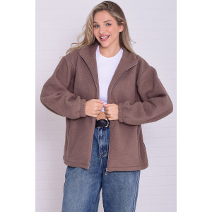 Толстовка женская 6225в флис (р-ры: 38-56) мокко