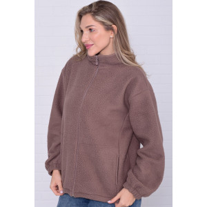 Толстовка женская 6225в флис (р-ры: 38-56) мокко