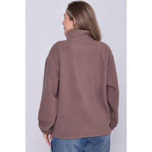 Толстовка женская 6225в флис (р-ры: 38-56) мокко