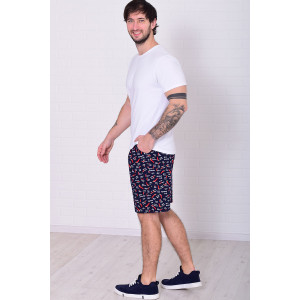 Шорты мужские 9173к кулирка (р-ры: 46-60) синий перчик Шорты мужские 9173к кулирка (р-ры: 46-60) синий перчик