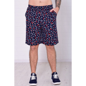 Шорты мужские 9173к кулирка (р-ры: 46-60) синий перчик Шорты мужские 9173к кулирка (р-ры: 46-60) синий перчик