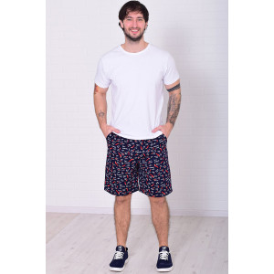 Шорты мужские 9173к кулирка (р-ры: 46-60) синий перчик Шорты мужские 9173к кулирка (р-ры: 46-60) синий перчик