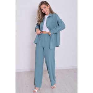 Костюм двойка женский 5352б костюмная ткань (р-ры: 42-56) полынь