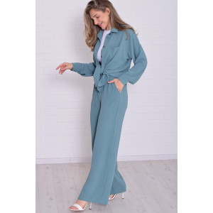 Костюм двойка женский 5352б костюмная ткань (р-ры: 42-56) полынь