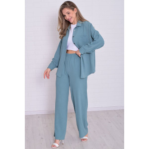 Костюм двойка женский 5352б костюмная ткань (р-ры: 42-56) полынь