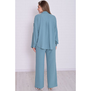 Костюм двойка женский 5352б костюмная ткань (р-ры: 42-56) полынь