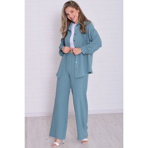 Костюм двойка женский 5352б костюмная ткань (р-ры: 42-56) полынь