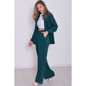 Костюм двойка женский 5352г костюмная ткань (р-ры: 42-56) изумруд