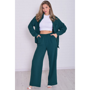 Костюм двойка женский 5352г костюмная ткань (р-ры: 42-56) изумруд