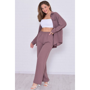 Костюм двойка женский 5352 костюмная ткань (р-ры: 42-56) мокко