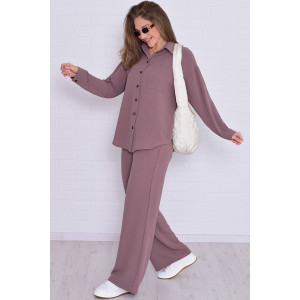 Костюм двойка женский 5352 костюмная ткань (р-ры: 42-56) мокко