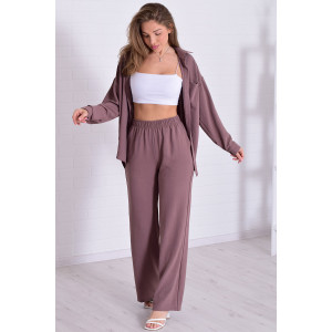 Костюм двойка женский 5352 костюмная ткань (р-ры: 42-56) мокко