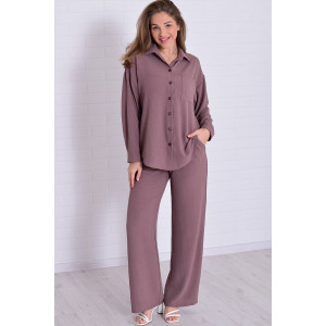 Костюм двойка женский 5352 костюмная ткань (р-ры: 42-56) мокко