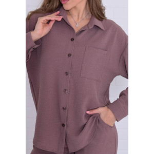 Костюм двойка женский 5352 костюмная ткань (р-ры: 42-56) мокко