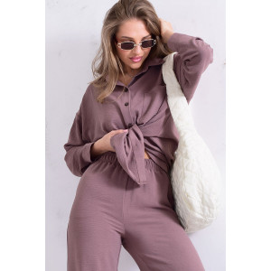 Костюм двойка женский 5352 костюмная ткань (р-ры: 42-56) мокко