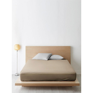 Простыня классическая поплин "Кофе с молоком"