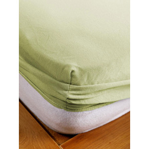 Простыня трикотажная на резинке оливковый Простыня трикотажная на резинке оливковый