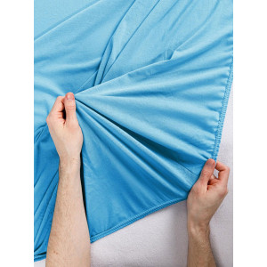 Простыня трикотажная на резинке морская волна Простыня трикотажная на резинке морская волна