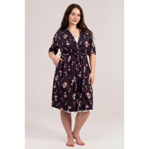 Пеньюар двойка женский КС-106 "Агата" кулирка (р-ры: 46-56) грибочки