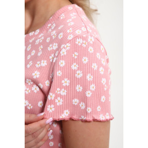 Пижама женская М445 "Шалунья" кашкорсе лапша (р-ры: 46-60) коралл