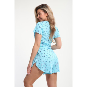 Пижама женская М445 "Шалунья" кашкорсе лапша (р-ры: 46-60) бирюза Пижама женская М445 "Шалунья" кашкорсе лапша (р-ры: 46-60) бирюза