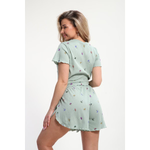 Пижама женская М445 "Шалунья" кашкорсе лапша (р-ры: 46-60) светлый хаки Пижама женская М445 "Шалунья" кашкорсе лапша (р-ры: 46-60) светлый хаки