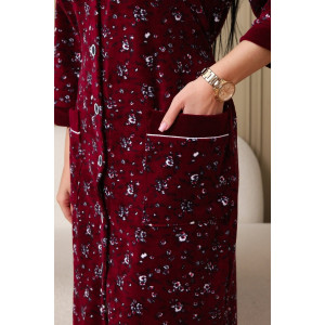 Халат женский 177/2 велюр (р-ры: 48-62) бордовый