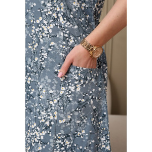 Халат женский 020 кулирка (р-ры: 60-70) серый-белый-цветы Халат женский 020 кулирка (р-ры: 60-70) серый-белый-цветы