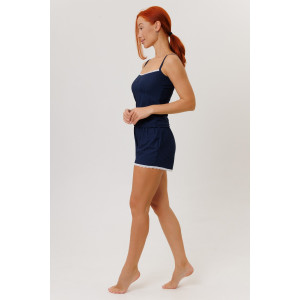 Костюм двойка женский №2267/2 лапша трикотажная (р-ры: 44-52) синий