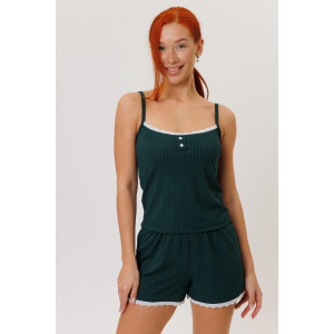 Костюм двойка женский №2267 лапша трикотажная (р-ры: 44-52) зеленый