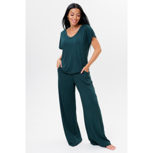 Костюм двойка женский 2217 лапша трикотажная (р-ры: 44-52) зеленый