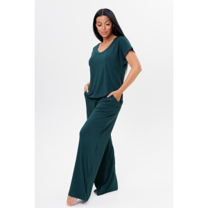 Костюм двойка женский 2217 лапша трикотажная (р-ры: 44-52) зеленый