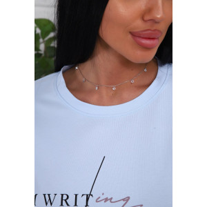 Костюм двойка женский №1107 кулирка-футер (р-ры: 48-54) голубой