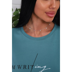 Костюм двойка женский №1107 кулирка-футер (р-ры: 48-54) зеленый