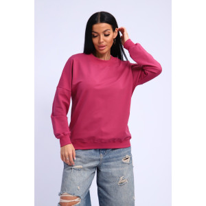 Свитшот женский №325 футер 2-х нитка петля (р-ры: 44-58) темно-розовый