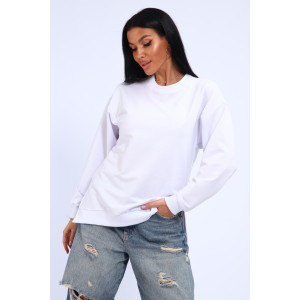 Свитшот женский №301 футер с лайкрой 2-х нитка (р-ры: 46-60) белый Свитшот женский №301 футер с лайкрой 2-х нитка (р-ры: 46-60) белый