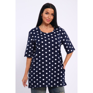 Туника женская №699 кулирка (р-ры: 48-70) синий-белый Туника женская №699 кулирка (р-ры: 48-70) синий-белый