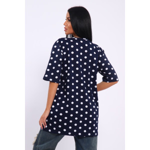 Туника женская №699 кулирка (р-ры: 48-70) синий-белый Туника женская №699 кулирка (р-ры: 48-70) синий-белый