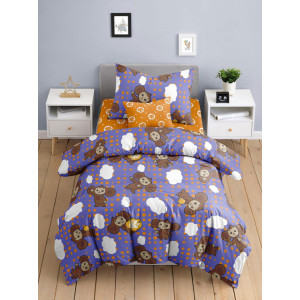 Детское постельное белье поплин "Чебурашка фиолетовая"