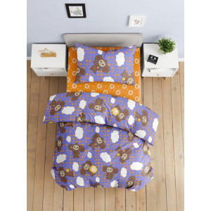 Детское постельное белье поплин "Чебурашка фиолетовая"