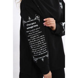 Костюм двойка женский №85035 футер 2-х нитка (р-ры: 46-56) черный