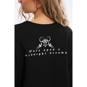 Костюм двойка женский №85035 футер 2-х нитка (р-ры: 46-56) черный