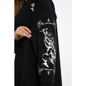 Костюм двойка женский №85035 футер 2-х нитка (р-ры: 46-56) черный