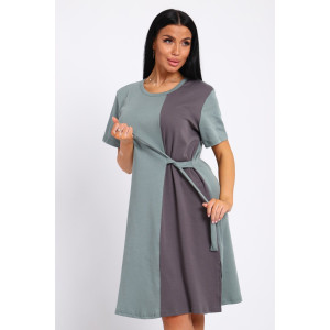 Платье-туника женская №35285 интерлок (р-ры: 48-58) полынь Платье-туника женская №35285 интерлок (р-ры: 48-58) полынь