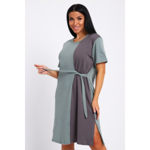Платье-туника женская №35285 интерлок (р-ры: 48-58) полынь Платье-туника женская №35285 интерлок (р-ры: 48-58) полынь