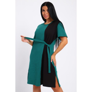 Платье-туника женская №35285 интерлок (р-ры: 48-58) зеленый Платье-туника женская №35285 интерлок (р-ры: 48-58) зеленый